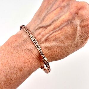 HANDMADE Copper Wire Wrapped Bangle Bracelet, Artisan Jewelry Gift for Her
